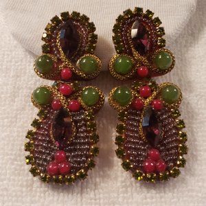 Hansen Beaded Clip On Earrings